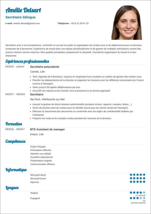 CV template Valera