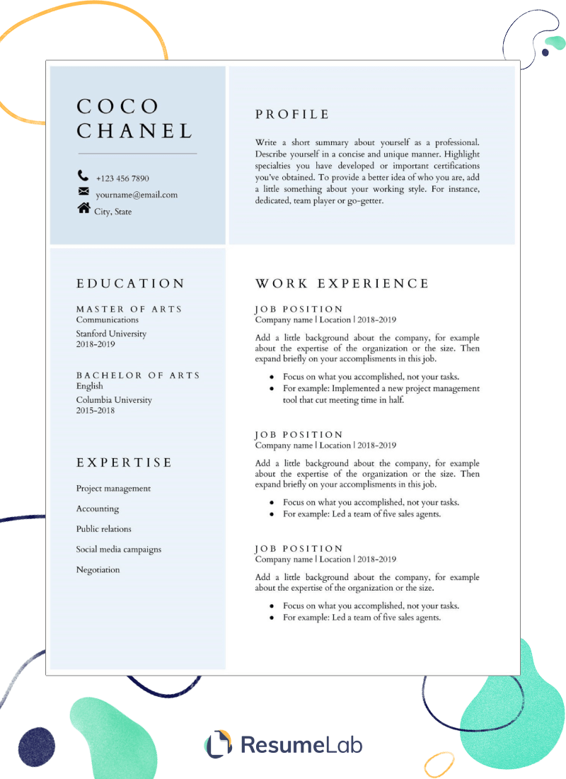 creating a resume in google docs