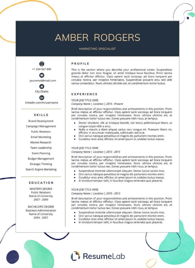 download free cute resume template for google docs