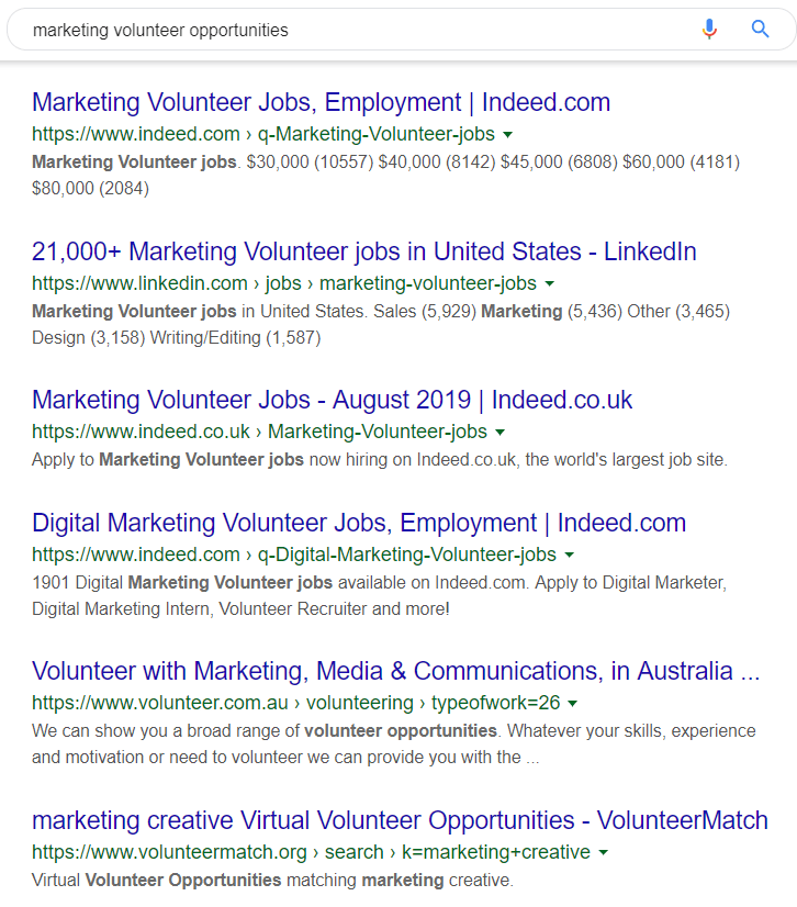 volunteering opportunities