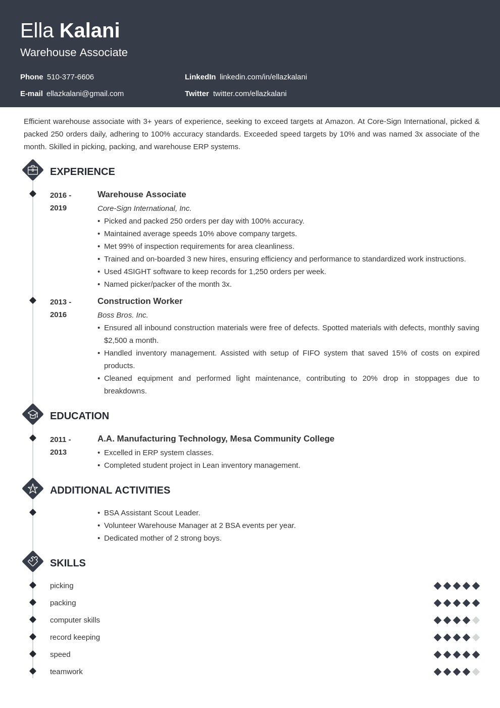 warehouse template diamond uk